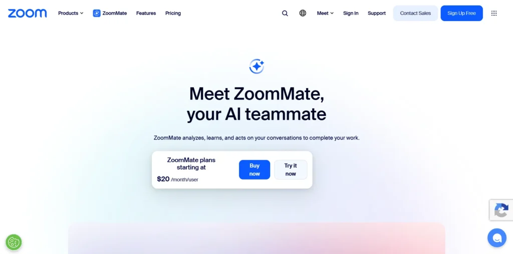 Best AI Meeting Assistants to Save Time and Boost Output Meet ZoomMate your AI teammate