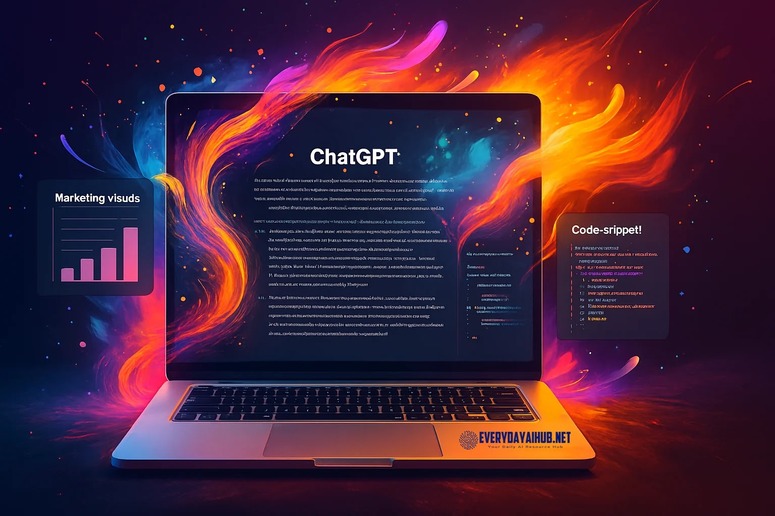 Generative AI use cases in marketing, content creation, and software development.