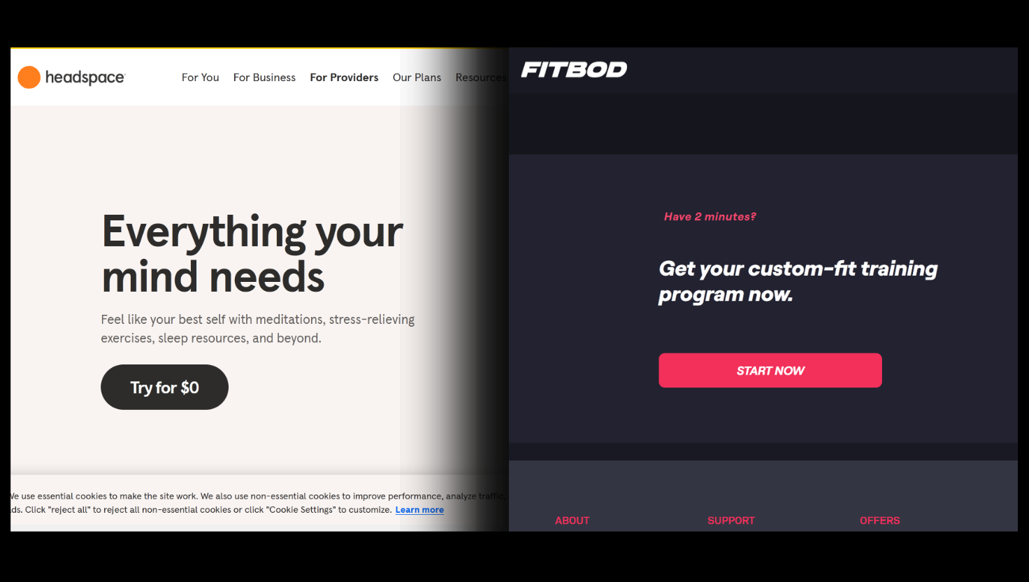 Fitness & Wellness Optimization - Fitbod - WHOOP - Headspace