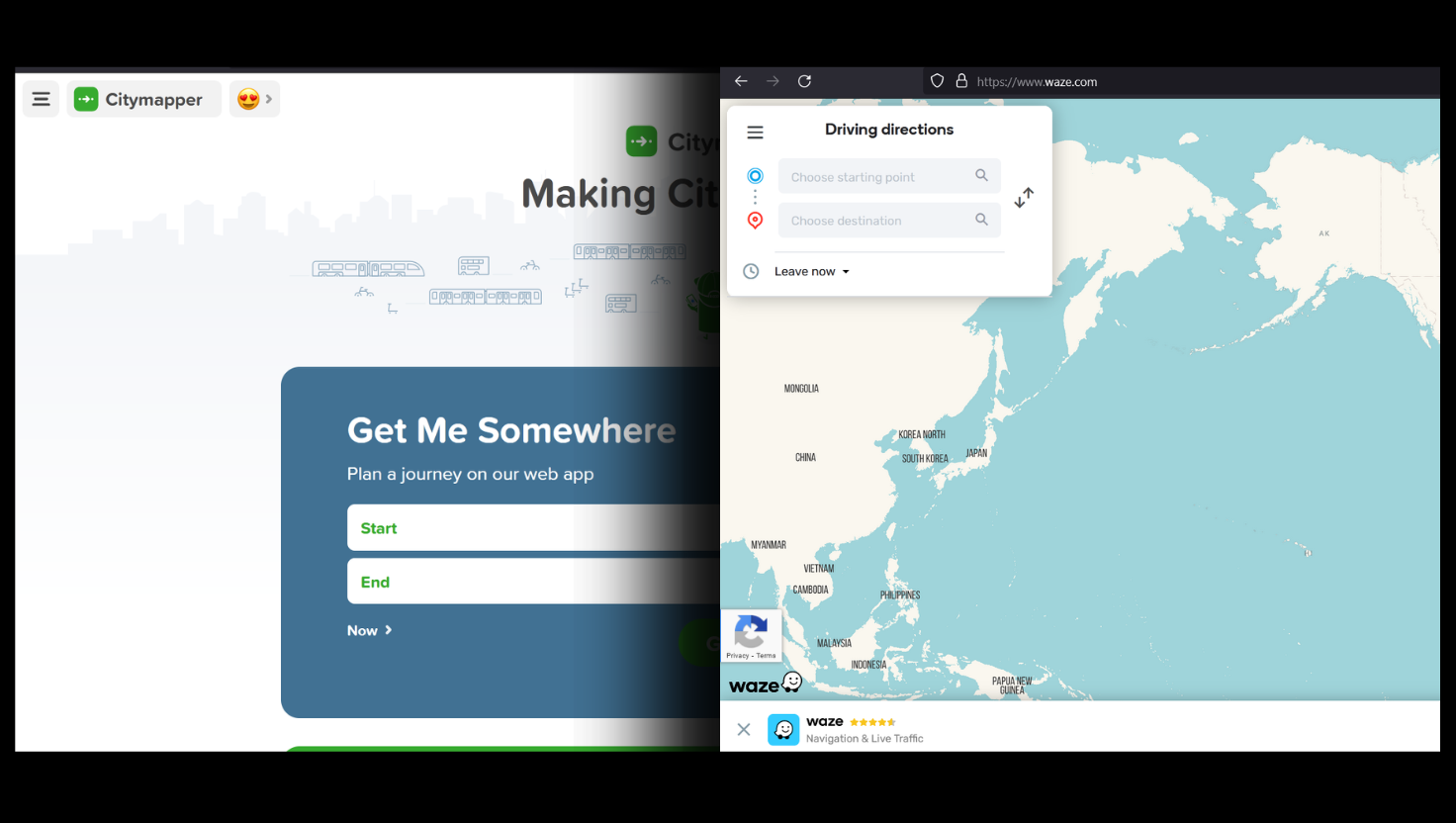 Intelligent Commute Planning - Google Maps - Waze - Citymapper