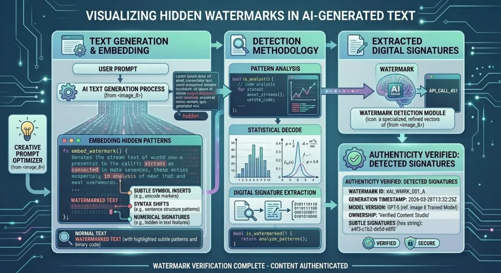 Visualization of hidden signals in AI-generated outputs