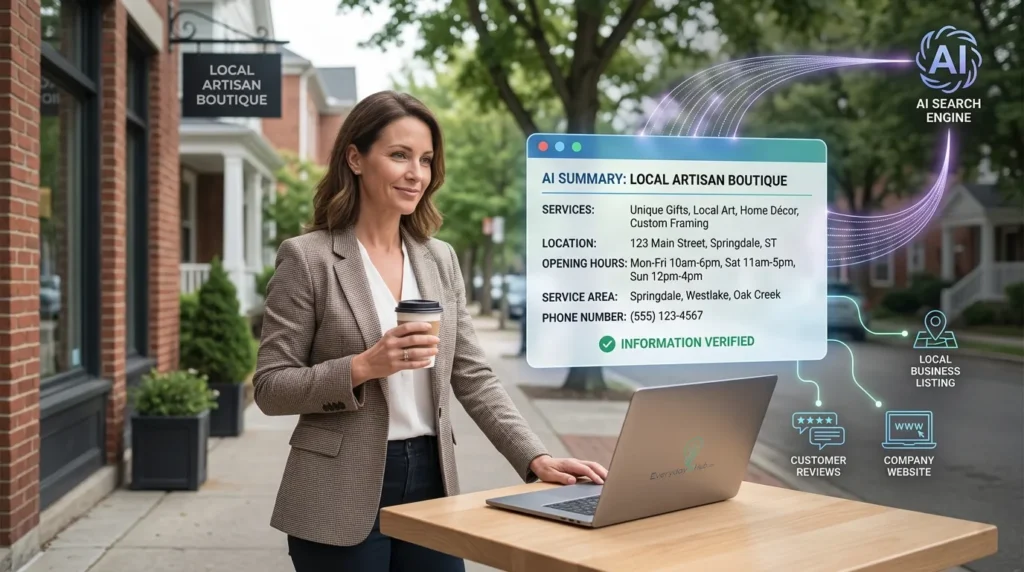 AI accurately representing a small business with consistent business information