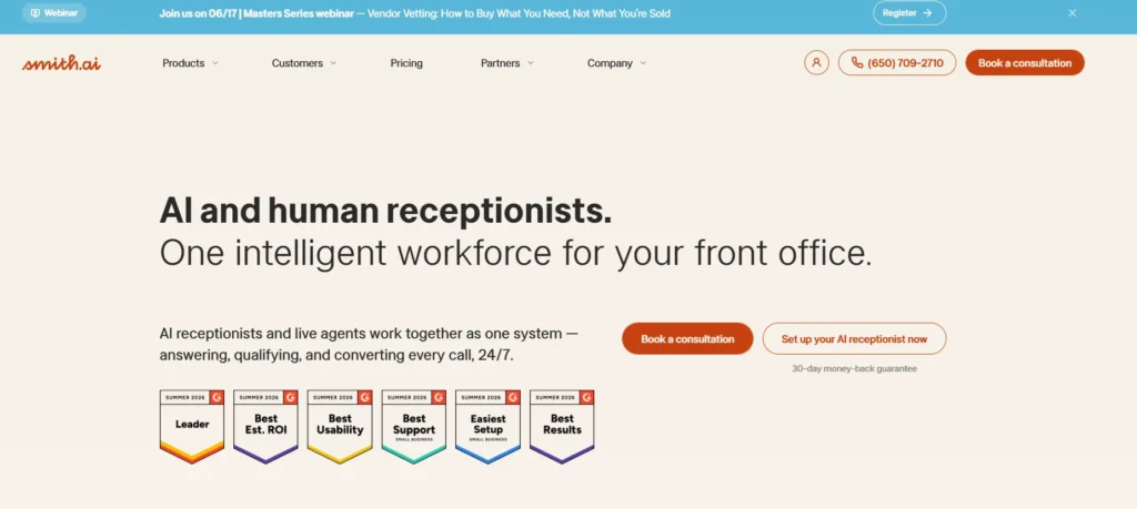 smithai homepage screenshot